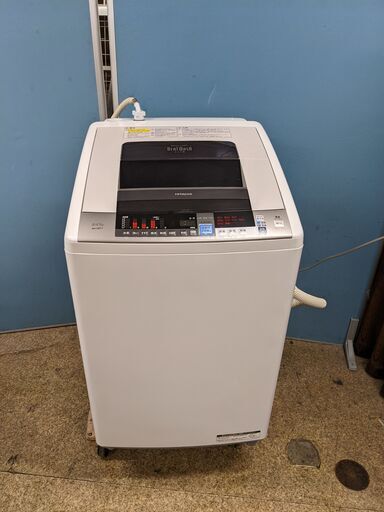 日立 8㎏［ナイアガラ ビート洗浄］自動おそうじ機能搭載 洗濯乾燥機 2014年製 BW-D8TV