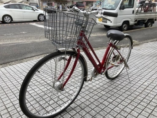 【27インチ自転車】6段変速　LEDオートライト付　リヤタイヤ新車❗️若林自転車　唐崎店　SALE中❗️