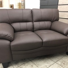 本革　革張りソファ　２人掛けソファ　背もたれ脱着式　試作処分品　新品　展示品
