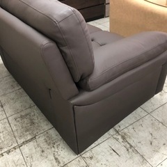 本革　革張りソファ　２人掛けソファ　背もたれ脱着式　試作処分品　新品　展示品