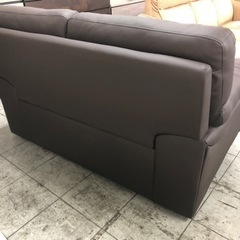 本革　革張りソファ　２人掛けソファ　背もたれ脱着式　試作処分品　新品　展示品