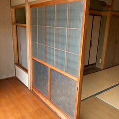 昭和ビンテージ レトロガラス引戸 型板ガラス アンティーク ガラ...