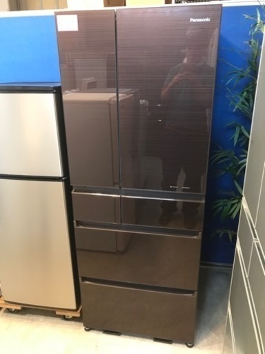 Panasonic 6ドア冷蔵庫 フレンチドア ガラストップ 450L