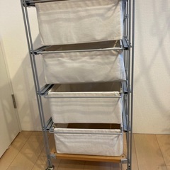 【引き取り希望！】無印良品　帆布バスケットラック4段