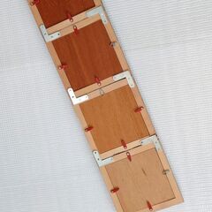 レトロ調🪞スクエア４連小型鏡／こげ茶系♻️手作り中古品の画像