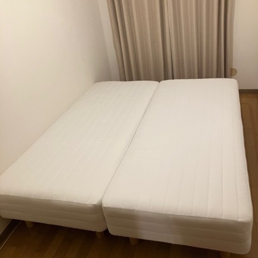 ※超美品※4/20（木）受け取れる方【無印良品】クイーンサイズベッド（スモールサイズ脚付きマットレス×2）