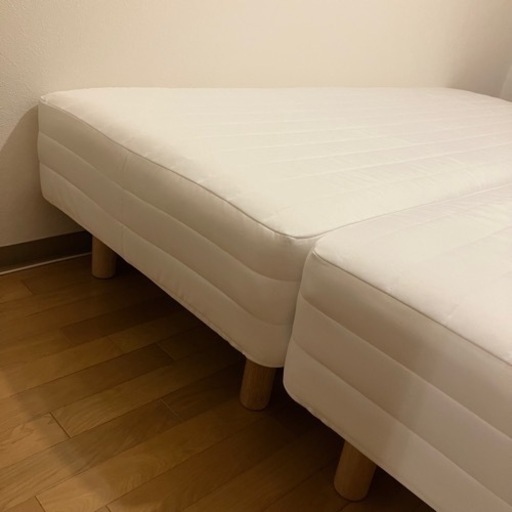 ※超美品※4/20（木）受け取れる方【無印良品】クイーンサイズベッド（スモールサイズ脚付きマットレス×2）