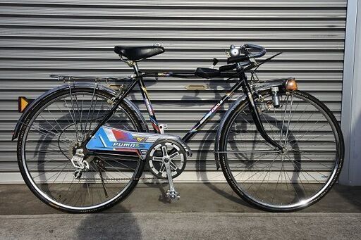 昭和レトロ【オーサワサイクル PUMA RoadTurbo】スーパーカー自転車　26インチ　6S　黒ツヤケシ　セミドロップ　当時物