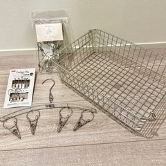 【美品】タオル入れ 洗濯物ハンガー クリップ 4点セット