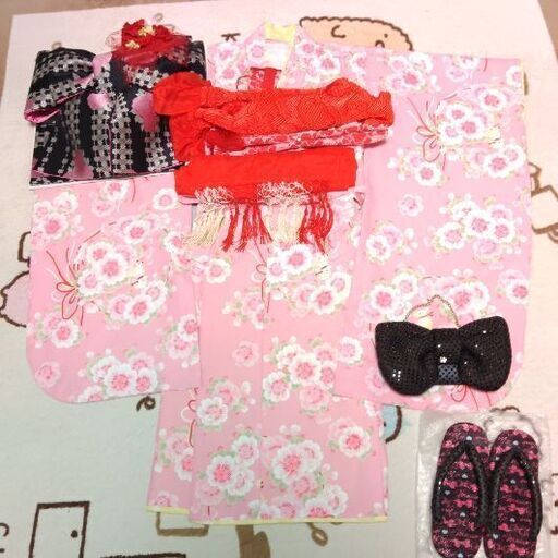 7歳七五三祝着物フルセットブランドポンポネット草履バッグメゾピアノはこせこレース