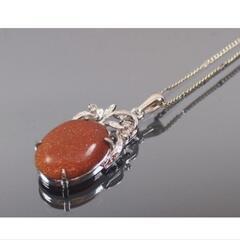 ▼j→→→m10-9  ゴールドストーンラウンドデザインペンダントネックレスの画像