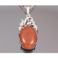 ▼j→→→m10-9  ゴールドストーンラウンドデザインペンダントネックレスの画像