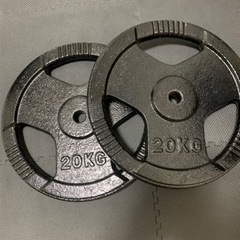バーベルプレート　20kg×2枚　28mm径