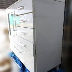 ■マルミツ■キャビネット ホワイト 白 家具 リビング 収納 扉付き 幅893×奥行418×高さ876㎜の画像