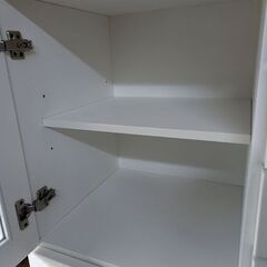 ■マルミツ■キャビネット ホワイト 白 家具 リビング 収納 扉付き 幅893×奥行418×高さ876㎜の画像