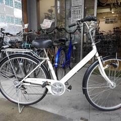 中古自転車２５０３　前後タイヤ新品！　２７インチ　６段ギヤ　LEDオートライト　キッキーと音がならない後輪ローラーブレーキ
錆びにくい部品：ハンドル・リム
