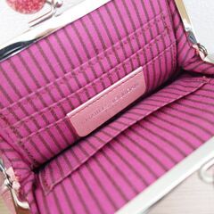 【No.21】化粧箱付 CHARLES JOURDAN 牛革 がま口財布 ピンクの画像