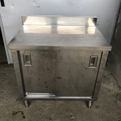 業務用 調理台 作業台 収納付 バックガード付 850×600×...