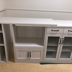 キッチンカウンター　伸縮ラック付