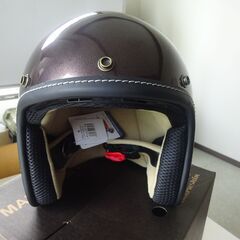 試着OK　ジェットヘルメット　Mサイズ　スカル　クラウン（ブラウン）アメリカン向けの画像