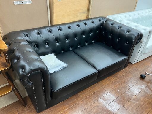 【値下げしました!!】未使用 2Pソファ チェスターフィールド No.2946● ※現金、クレジット、ぺイペイ、スマホ決済対応※