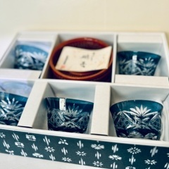 店頭販売済 💝 吉谷硝子謹製 手作り 硝子 冷茶5客セット   💝