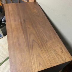 MUJI/無印良品 木製キャビネット 引き戸 ウォールナット材 食器棚の画像