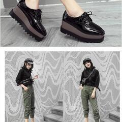 厚底ウェッジ シューズ36（23.0cm）（足長）