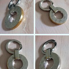 元値4万☆GUCCI アクセサリー　GG柄　シルバーアクセ　キーホルダー シマの画像