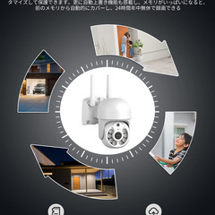 【2023最新 ・500万超高画素・WiFi・ PTZ】Staver 防犯カメラ ワイヤレス 屋外 5MP 人体検知 自動追尾 360°全方位 監視カメラ セットで追加でき 単体使用も可能 24時間常時録画 音光警報 スマホ/pc連動 パン355° チルト90° 無線wifi 双方向音声 遠隔監視 家族共有 sdカード 自動上書き IP66防水 日本語アプリ&日本語取扱説明書PDFの画像