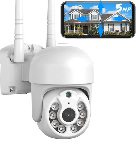 【2023最新 ・500万超高画素・WiFi・ PTZ】Staver 防犯カメラ ワイヤレス 屋外 5MP 人体検知 自動追尾 360°全方位 監視カメラ セットで追加でき 単体使用も可能 24時間常時録画 音光警報 スマホ/pc連動 パン355° チルト90° 無線wifi 双方向音声 遠隔監視 家族共有 sdカード 自動上書き IP66防水 日本語アプリ&日本語取扱説明書PDF