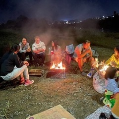 春の夜空見ながら焚き火を開催