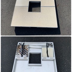 BBQコンロ埋込テーブル、アルミ製 折畳み レジャーテーブル 内蔵式BBQコンロ付 の画像