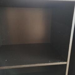 無料 3段 カラーボックス ブラックの画像