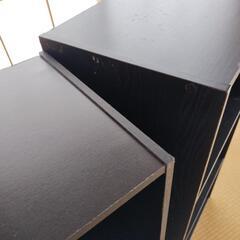 無料 3段 カラーボックス ブラックの画像