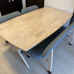 ダイニングテーブルセット　ホワイトウォッシュ