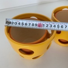 【未使用・陶器製】かわいい植木鉢 二重構造／訳あり特価の画像