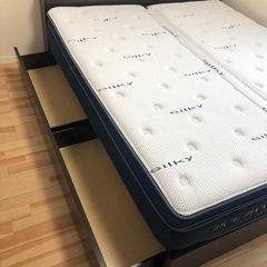 あんしん決済】クイーンベッド フレームマットレスセット ニトリ