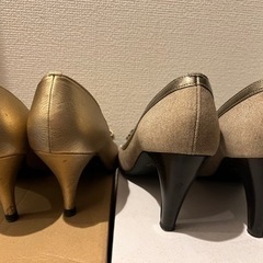 オープントゥパンプス24.5二足セットの画像