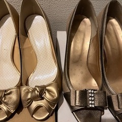 オープントゥパンプス24.5二足セットの画像