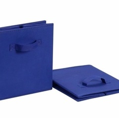 Amazon Basics折りたたみ式 ファブリック収納 BOX ネイビー  の画像
