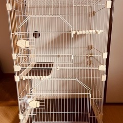 猫ゲージ　美品　ハピネコ　おしゃれ　コンパクト２段