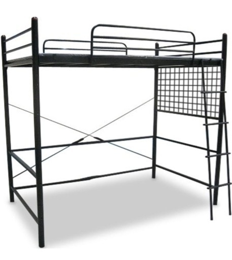 【中古】LOWYA ロウヤ ロフトベッド パイプベッド