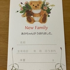 5枚セット 出産報告カード 内祝いカードの画像
