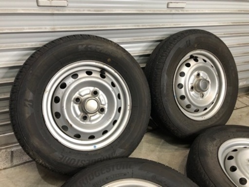 【S2875】22年製 145R12 6PR ブリジストン K370 ミニキャブ クリッパー 鉄ホイール 4本 夏タイヤ