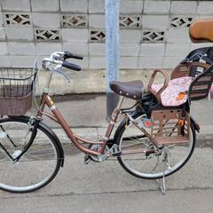 春です！チャイルドシート付自転車26インチ