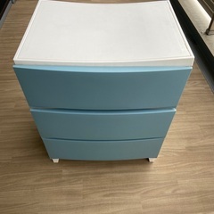 3段チェスト(ブルー) W54xH68xD42の画像