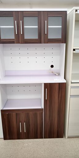 ★ジモティ割あり★  食器棚 茶 H180×D41×W90.5 クリーニング済み TJ351