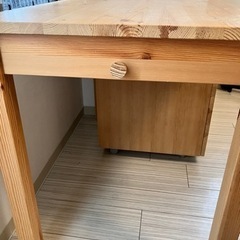 取引終了　無印良品パイン材デスク　キャビネット付2012年製の画像