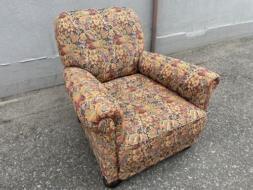 ヴィンテージ シングル 約84x80x77cm レトロ ソファ [2]